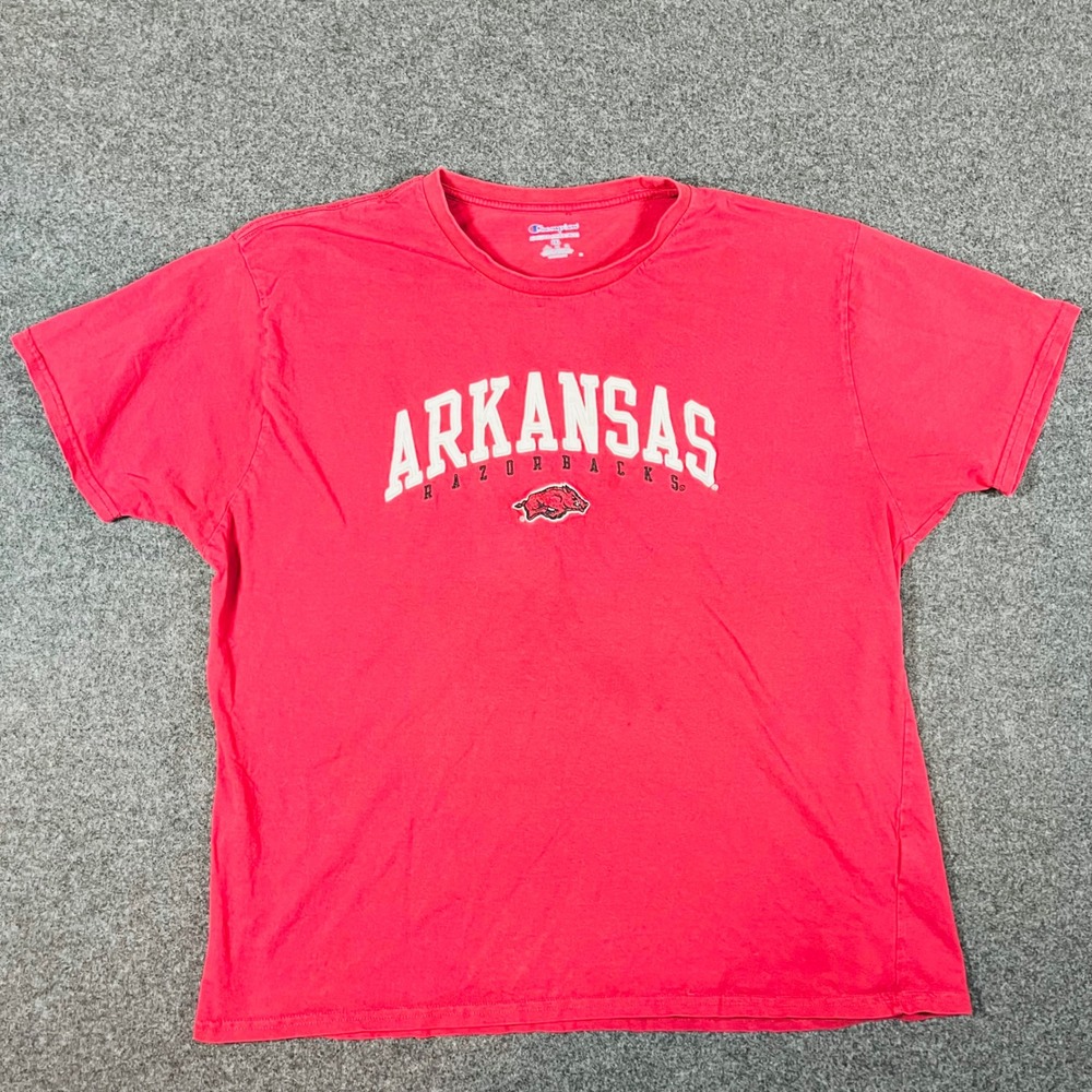 Champion Arkansas Razorbacks T-Shirt Mens 2XL Red NCAA Cotton Graphic Tee - Picture 1 of 10